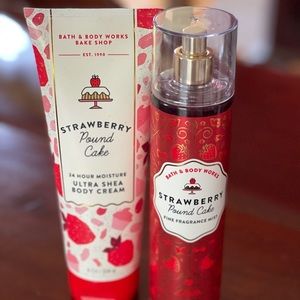 Bath and Body Works Strawberry Pound Cake set